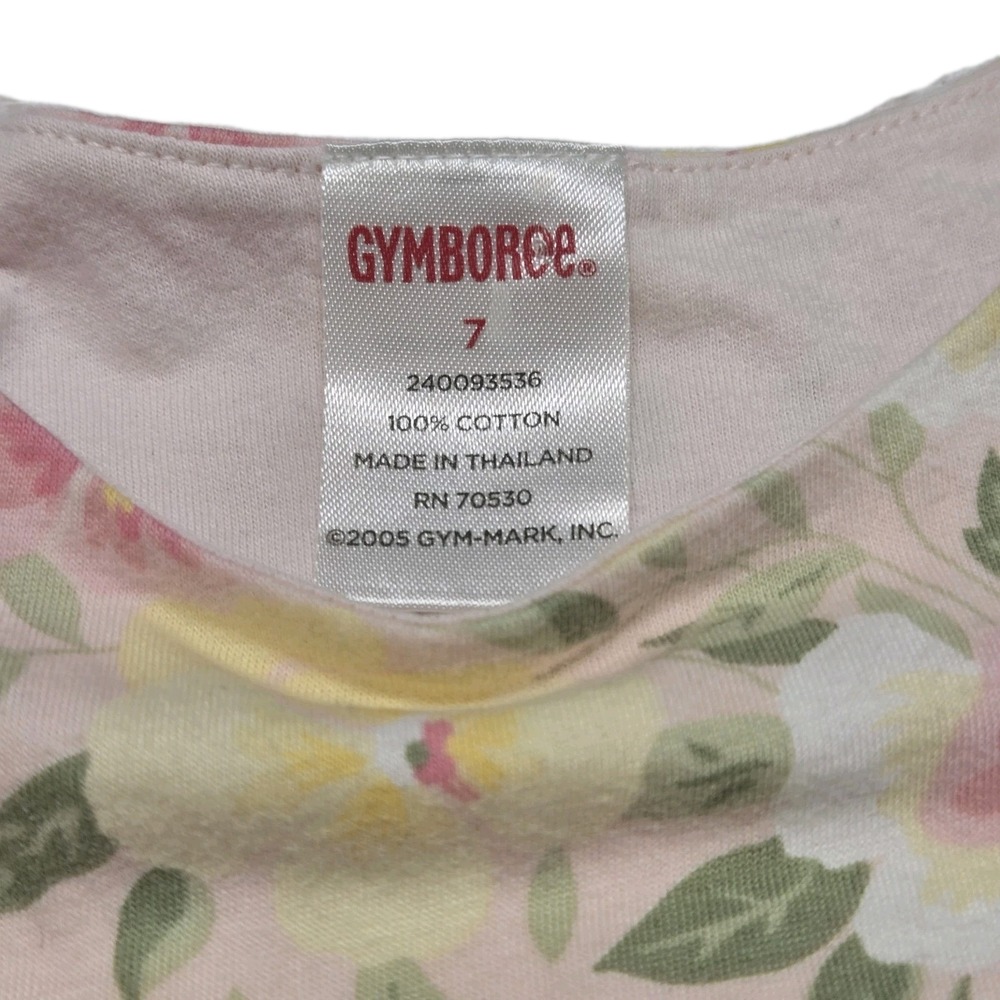 Gymboree Garden Bloom Pink Floral Spring Dress Tiered Ruffle 100% Cotton Girls 7 - Picture 5 of 5